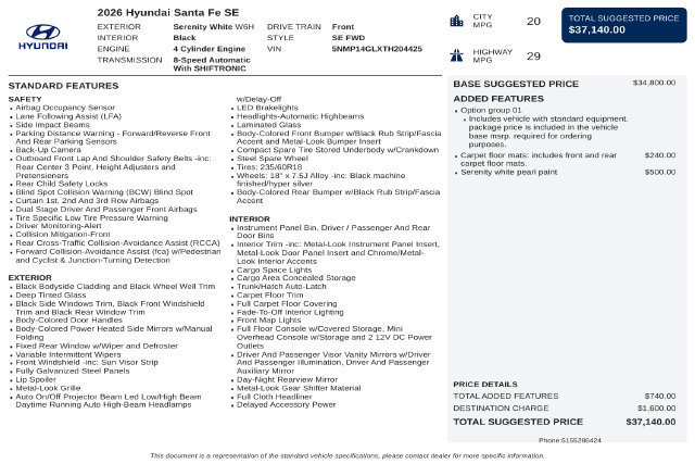 Certified 2026 Hyundai Santa Fe SE FWD image 42