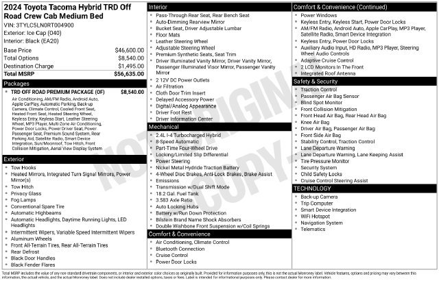 Used 2024 Toyota Tacoma TRD Off-Road w/ TRD Off Road Premium Package AWD/4WD image 20