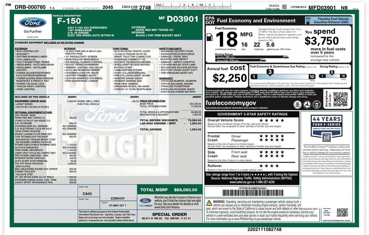 Used 2021 Ford F150 Lariat w/ Equipment Group 502A High AWD/4WD image 29