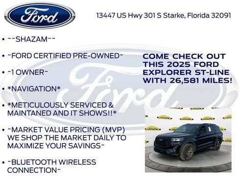 Certified 2025 Ford Explorer ST-Line w/ ST-Line Street Pack AWD/4WD image 6
