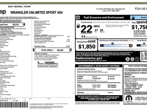 Used 2021 Jeep Wrangler Unlimited Sport image 27