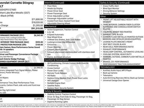 Used 2023 Chevrolet Corvette Stingray w/ Z51 Performance Package image 7