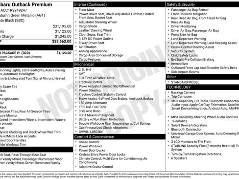 Used 2024 Subaru Outback Premium w/ Popular Package #1 AWD/4WD image 35