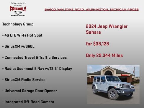 Used 2024 Jeep Wrangler Unlimited Sahara w/ Technology Group AWD/4WD image 15
