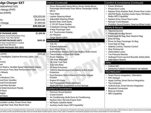 Used 2023 Dodge Charger SXT w/ Blacktop Package RWD image 13