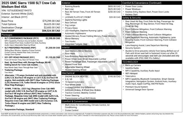 Used 2025 GMC Sierra 1500 SLT w/ SLT Convenience Package AWD/4WD image 8