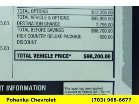 New 2026 Chevrolet Tahoe High Country w/ LPO, Illumination Package image 35