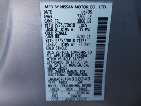 Used 2009 Nissan Titan PRO-4X w/ PRO-4X Max Utility Pkg image 45