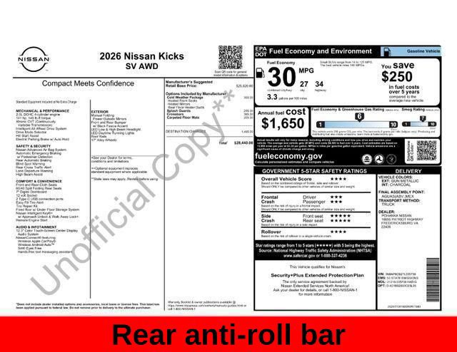 Used 2026 Nissan Kicks SV w/ Cold Weather Package AWD/4WD image 36