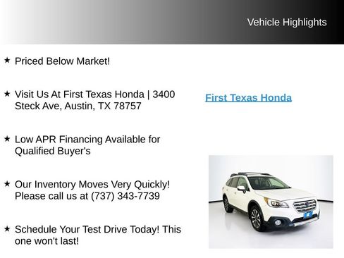Used 2015 Subaru Outback 2.5i Limited AWD/4WD image 10