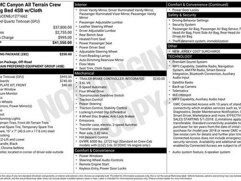 Used 2018 GMC Canyon All Terrain w/ Trailering Package AWD/4WD image 6