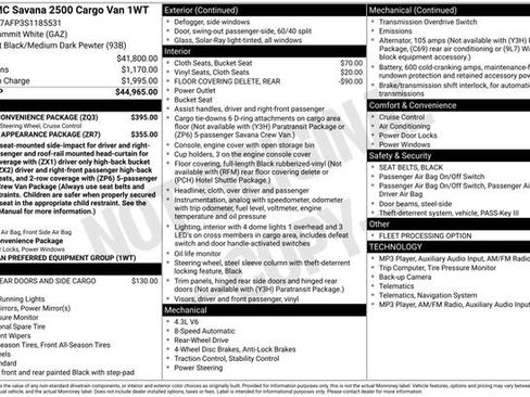 Used 2025 GMC Savana 2500 w/ Driver Convenience Package RWD image 20