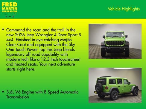 New 2026 Jeep Wrangler Unlimited Sport AWD/4WD image 7