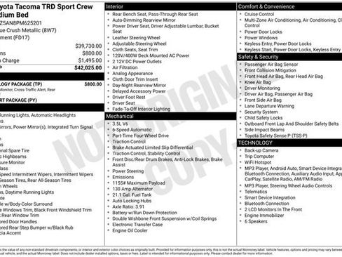 Used 2023 Toyota Tacoma TRD Sport w/ Technology Package AWD/4WD image 14