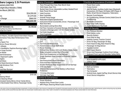 Used 2018 Subaru Legacy 2.5i Premium w/ Moonroof Package image 9