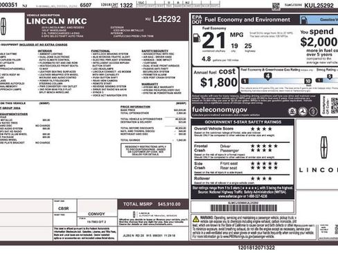 Used 2019 Lincoln MKC Reserve w/ MKC Climate Package image 10