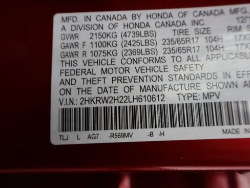 Certified 2020 Honda CR-V LX image 30