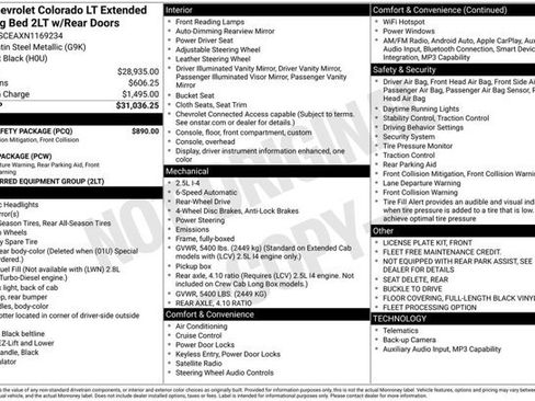 Used 2022 Chevrolet Colorado LT w/ Fleet Safety Package RWD image 2