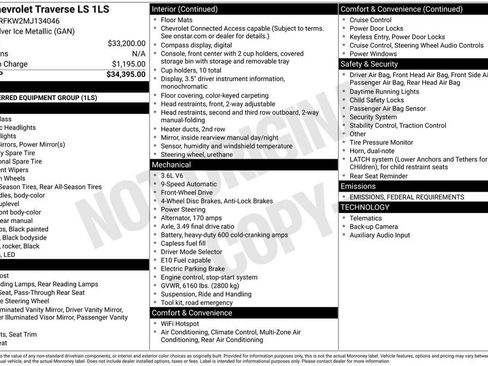 Used 2021 Chevrolet Traverse LS image 6