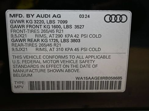 Used 2024 Audi Q8 e-tron Premium Plus w/ Premium Plus Package AWD/4WD image 42