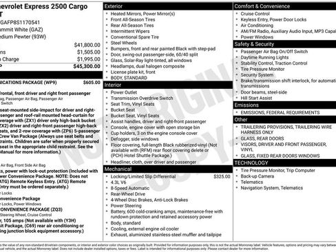 New 2025 Chevrolet Express 2500 w/ Communications Package image 3