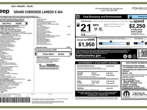 Used 2021 Jeep Grand Cherokee Laredo X AWD/4WD image 3