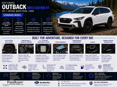Certified 2024 Subaru Outback Onyx Edition XT AWD/4WD image 2