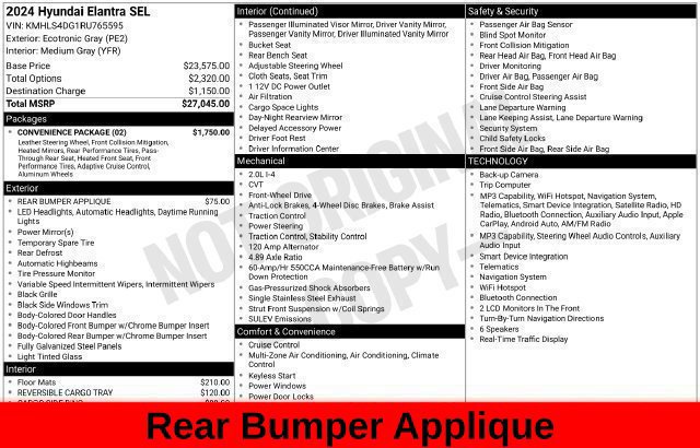 Used 2024 Hyundai Elantra SEL w/ Convenience Package FWD image 53