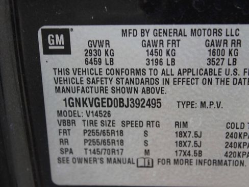 Used 2011 Chevrolet Traverse LT w/ Personal Connectivity Package image 9