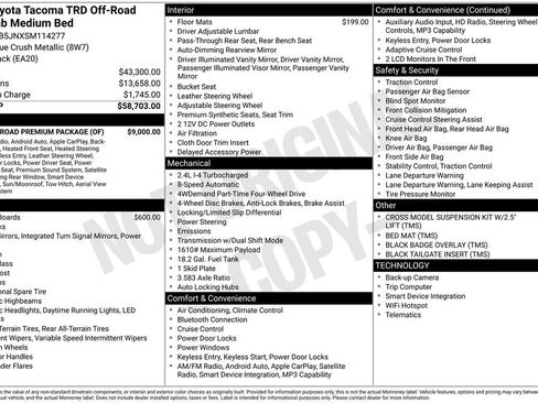 Certified 2025 Toyota Tacoma TRD Off-Road w/ TRD Off Road Premium Package AWD/4WD image 29
