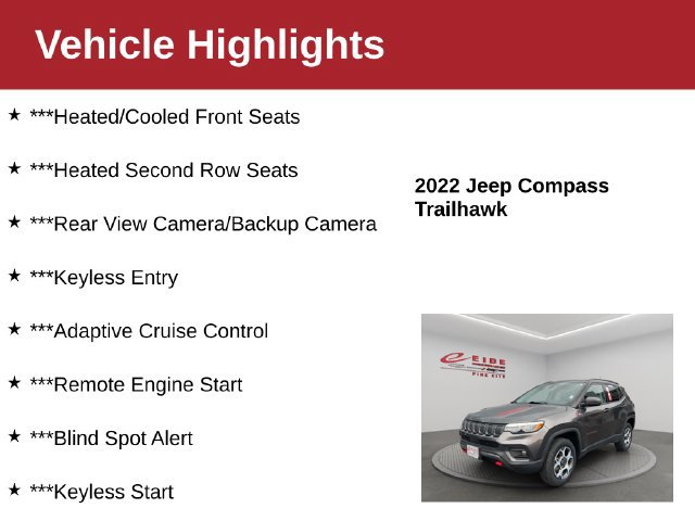 Used 2022 Jeep Compass Trailhawk w/ Trailhawk Elite Group AWD/4WD image 4