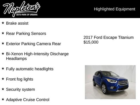 Used 2017 Ford Escape Titanium w/ Equipment Group 301A image 16