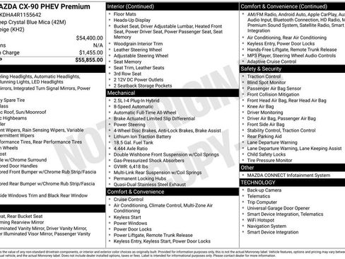 Certified 2024 MAZDA CX-90 Plug-In Hybrid w/ Premium Pkg image 5