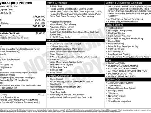 Used 2024 Toyota Sequoia Platinum w/ TRD Off-Road Package AWD/4WD image 41