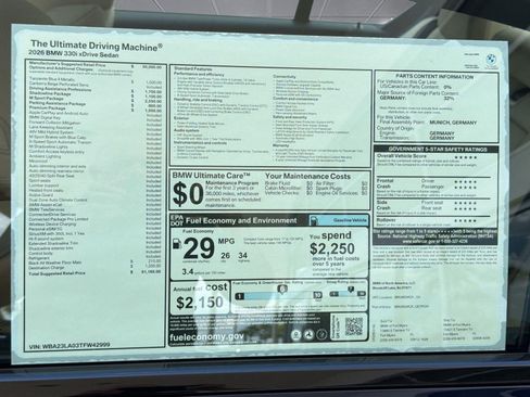 New 2026 BMW 330i xDrive Sedan w/ M Sport Package AWD/4WD image 36