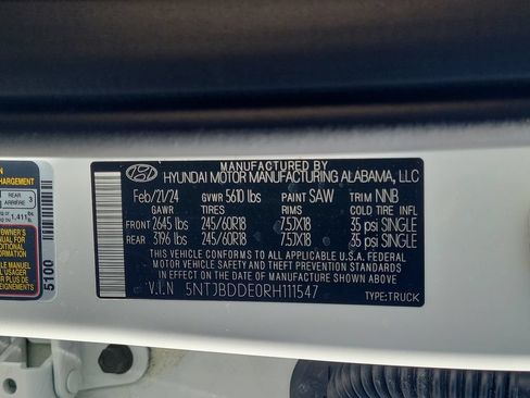 Certified 2024 Hyundai Santa Cruz SEL AWD/4WD image 25