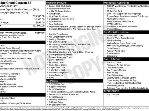 Used 2016 Dodge Grand Caravan SE w/ Quick Order Package 29E SE FWD image 24