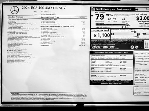 New 2026 Mercedes-Benz EQS 400 4MATIC SUV image 21