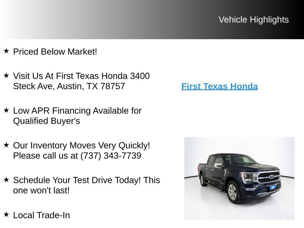 Used 2022 Ford F150 Platinum w/ Equipment Group 701A High AWD/4WD image 10