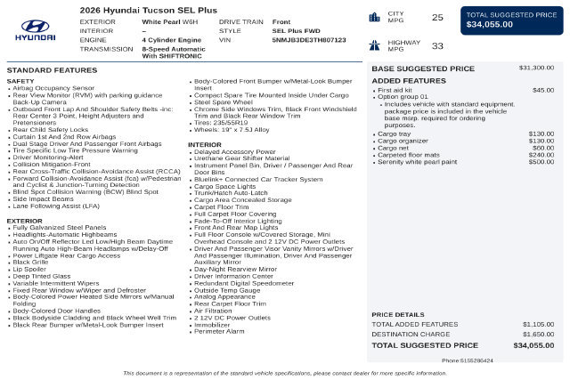 New 2026 Hyundai Tucson SEL Plus FWD image 40