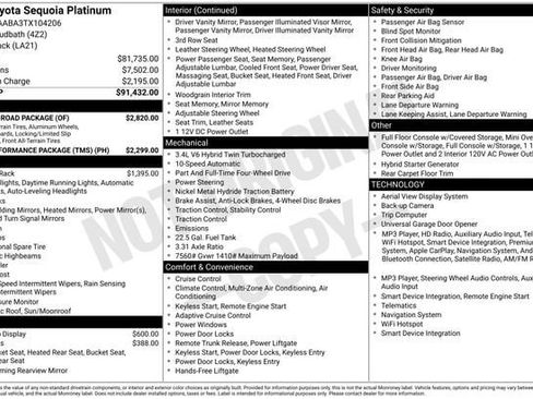 New 2026 Toyota Sequoia Platinum w/ TRD Off-Road Package AWD/4WD image 34