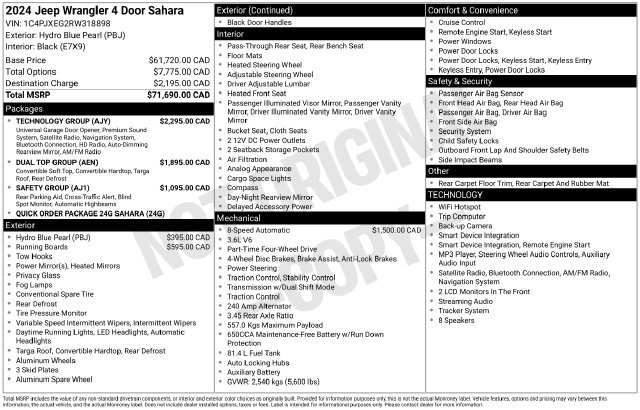 Used 2024 Jeep Wrangler Unlimited Sahara w/ Technology Group AWD/4WD image 2