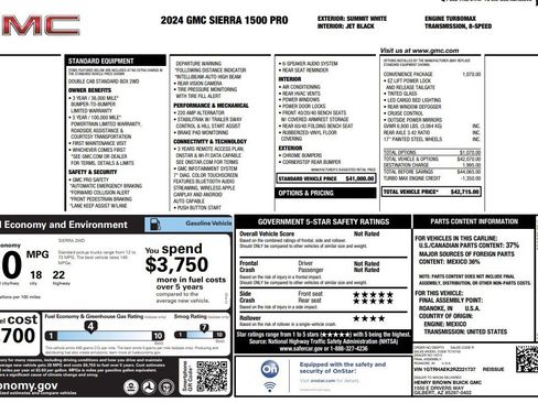 Used 2024 GMC Sierra 1500 Pro w/ Convenience Package RWD image 4