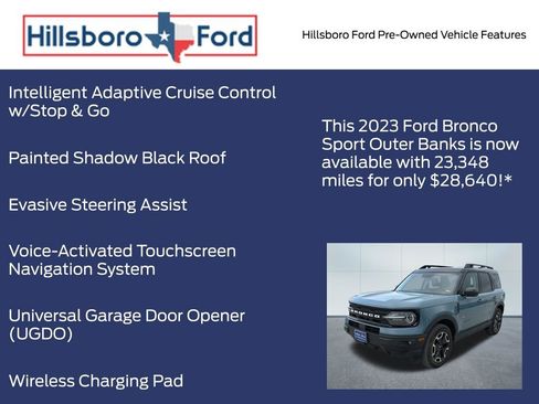 Certified 2023 Ford Bronco Sport Outer Banks w/ Tech Package image 9