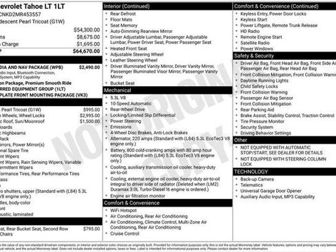 Used 2021 Chevrolet Tahoe LT w/ Rear Media and Nav Package RWD image 2