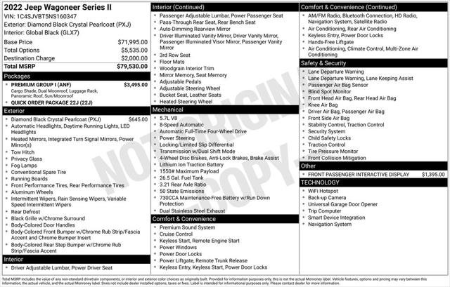 Certified 2022 Jeep Wagoneer Series II w/ Premium Group I AWD/4WD image 25