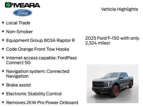 Used 2025 Ford F150 Raptor w/ Equipment Group 803A Raptor R AWD/4WD image 8