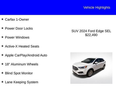 Used 2024 Ford Edge SEL AWD/4WD image 2