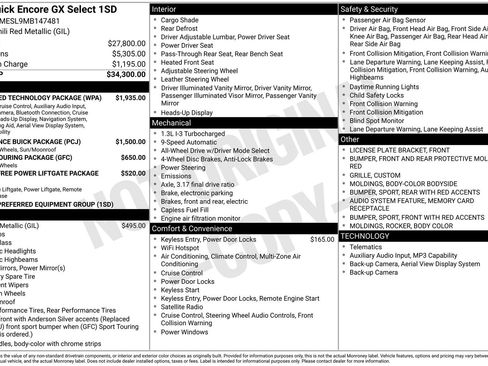 Certified 2021 Buick Encore GX Select w/ Advanced Technology Package AWD/4WD image 2