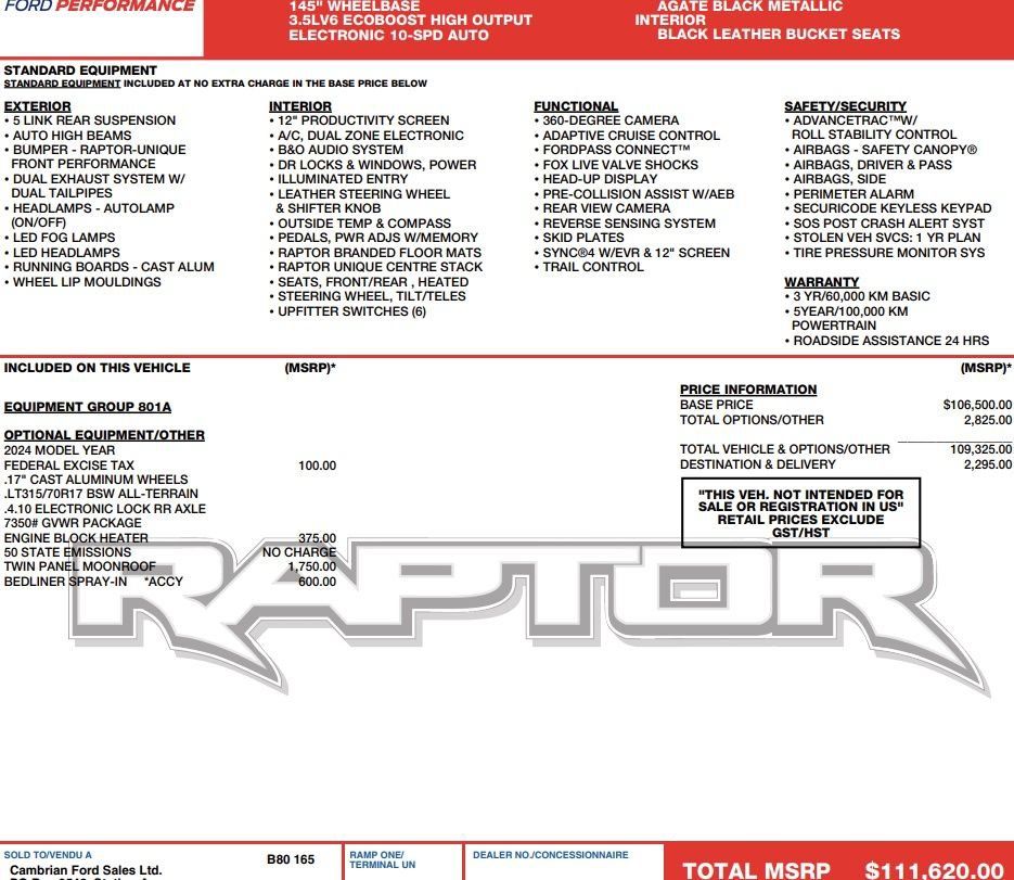 Used 2024 Ford F150 Raptor AWD/4WD image 2